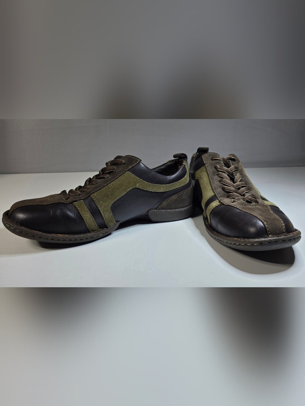 Børn Vintage leather and suede casual Oxfords/Sneakers Men Size 10.5 - Picture 2 of 12